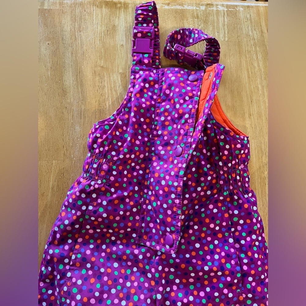 Hanna Andersson Colorful Polka Dot Overalls Snow Pants - Picture 3 of 7